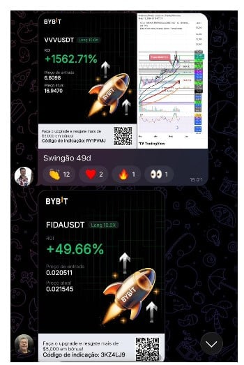 Múltiplos trades positivos da semana