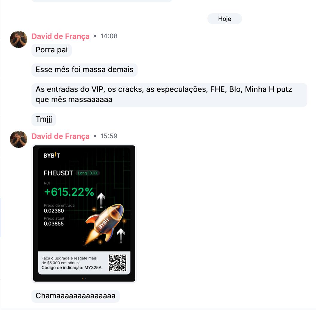 Mês de operações no VIP com +615,22% FHEUSDT