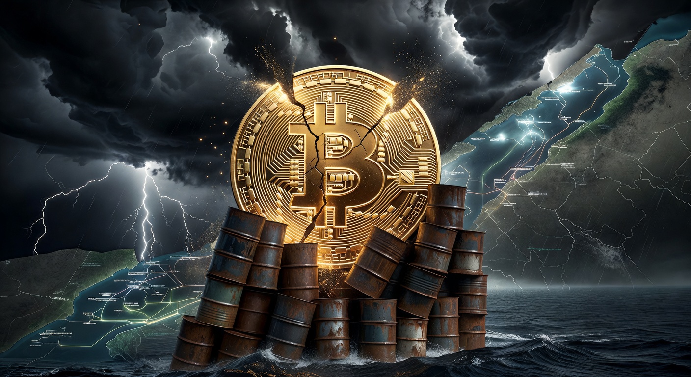 Bitcoin sob pressão do impasse no Estreito de Ormuz e alta do petróleo Brent acima de US$ 109 em 28/04/2026.