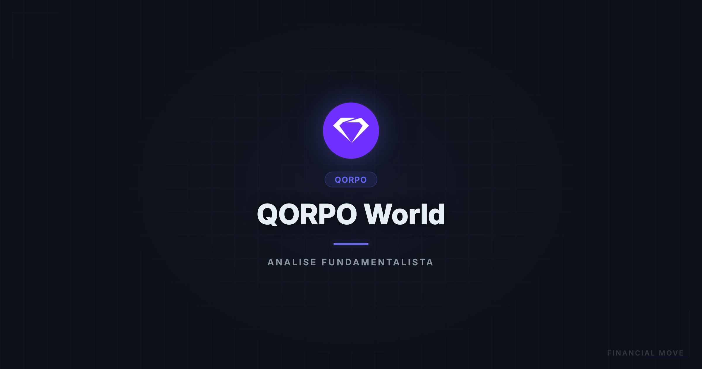 Gráfico de criptomoeda QORPO com elementos visuais em tons escuros e detalhes em neon