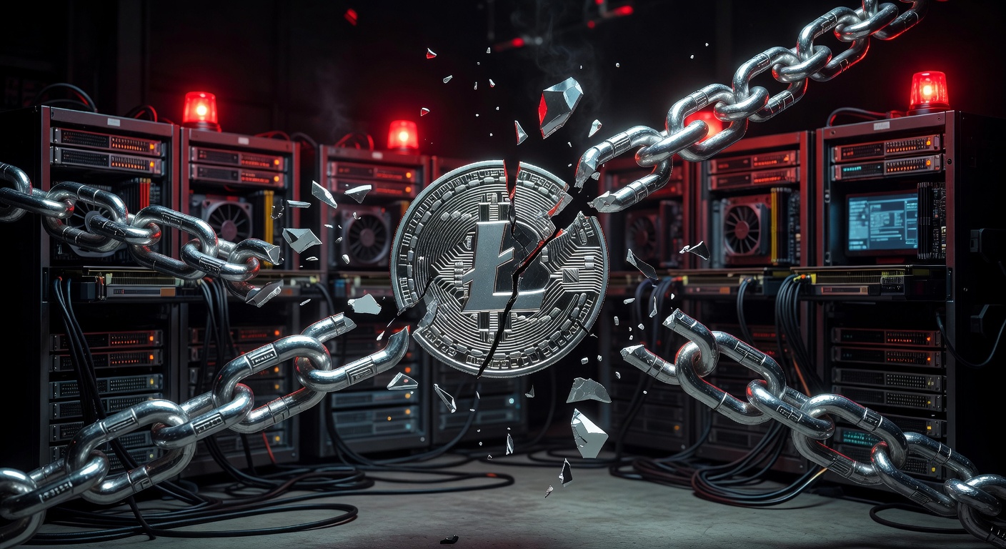 Ataque Litecoin reorg 13 blocos, vulnerabilidade rede e impacto preço para brasileiros.