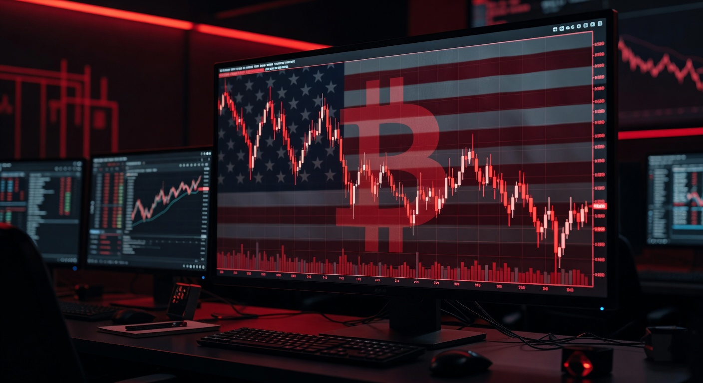 Gráfico Bitcoin com Premium Coinbase negativo e perdas realizadas US$ 6 bi, análise de mercado cripto.