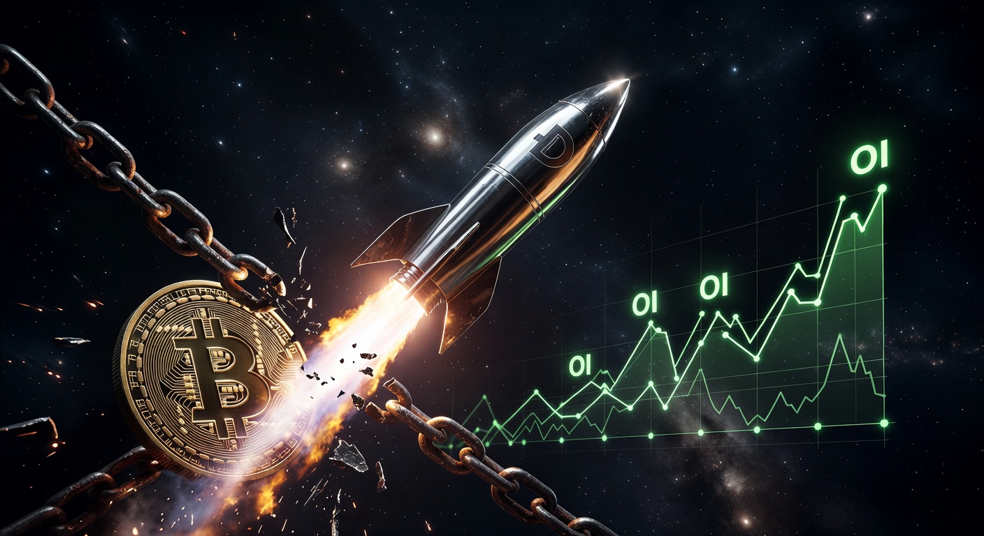 Dogecoin +10% com OI recorde, decoplando Bitcoin em alta altcoins.